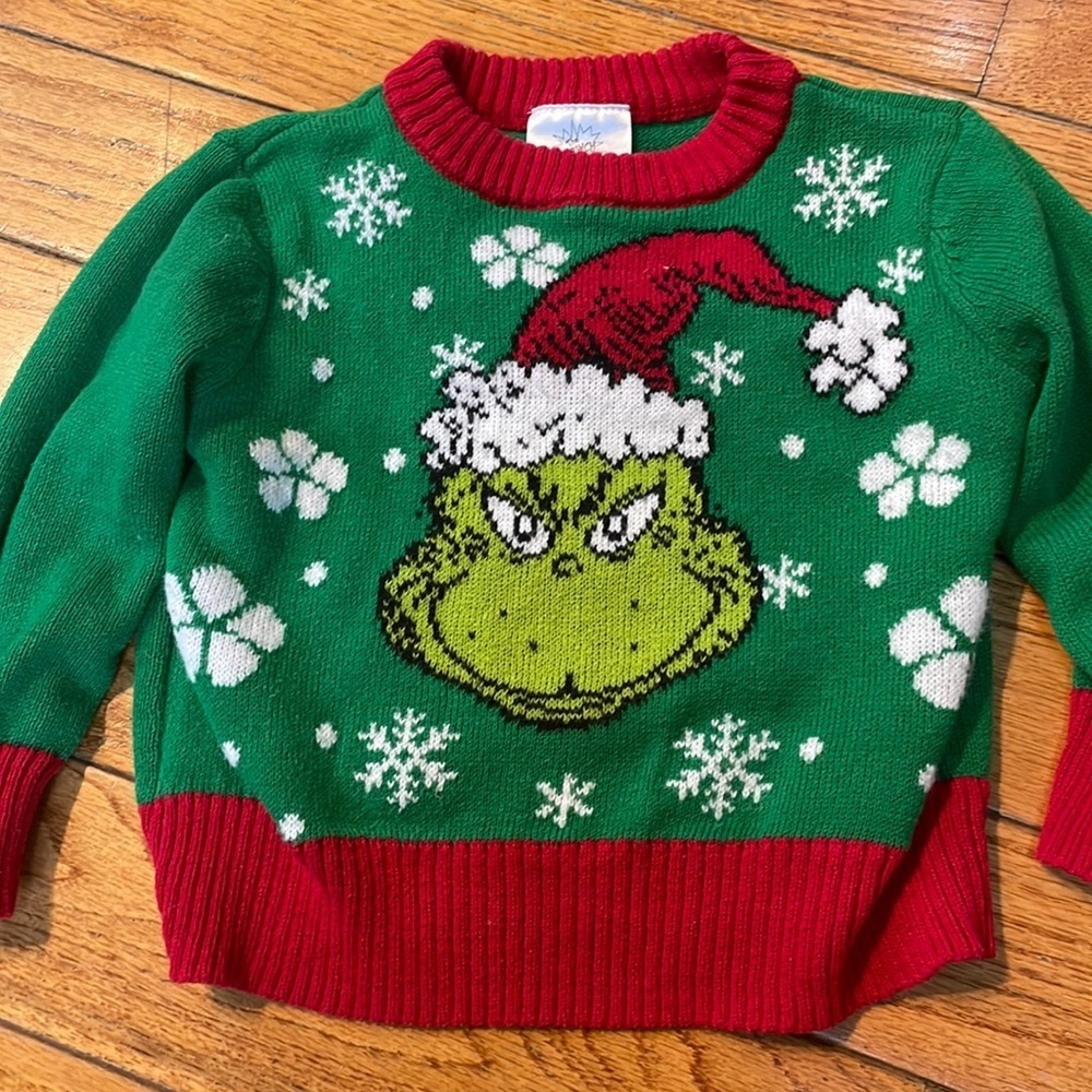 đ
șTHE Grinch Christmas Sweater 18m Dr Seuss - Picture 1 of 3